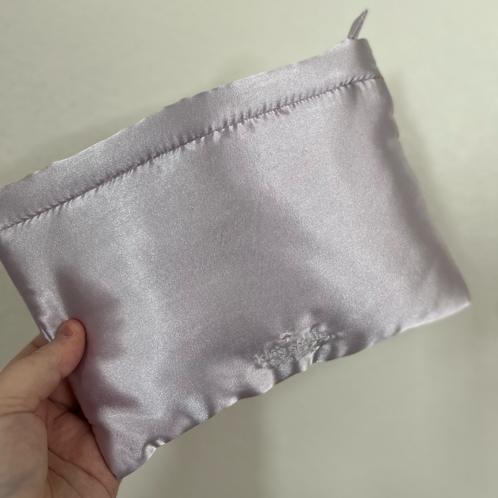 Kate Spade Shimmering Silver Satin Pouch